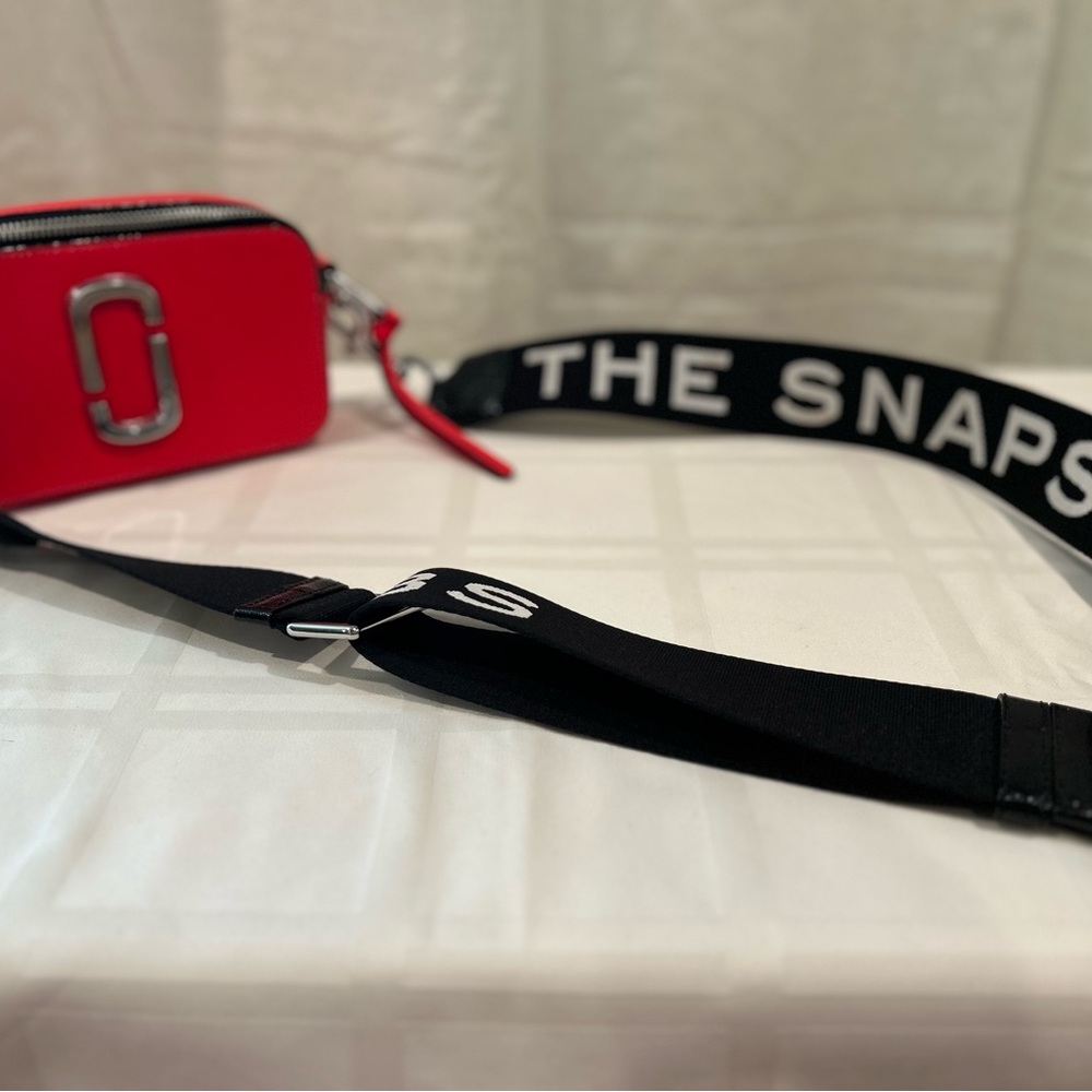 Red Crossbody Bag with Black Strap